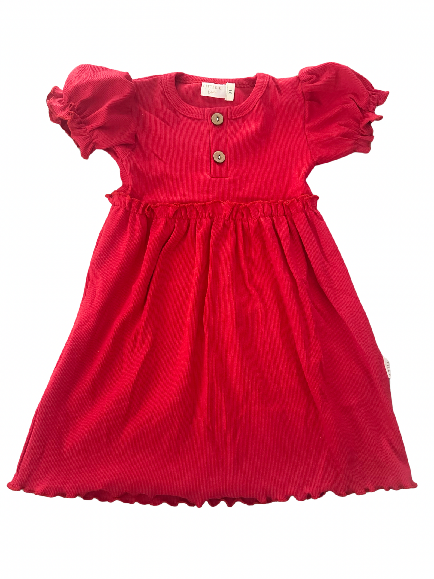 Dolly Ruffle Dress Romper in Red