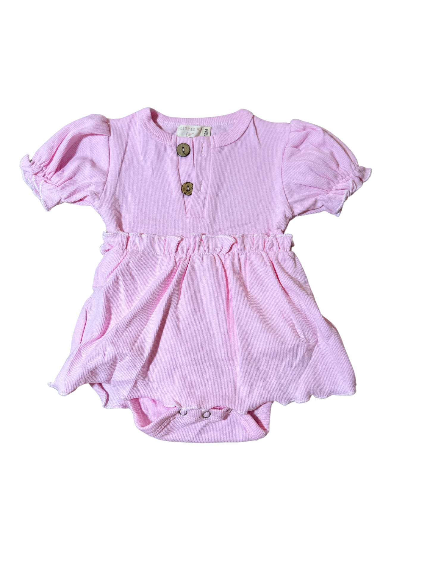 Dolly Short Sleeve Dress Romper in Pink Aster