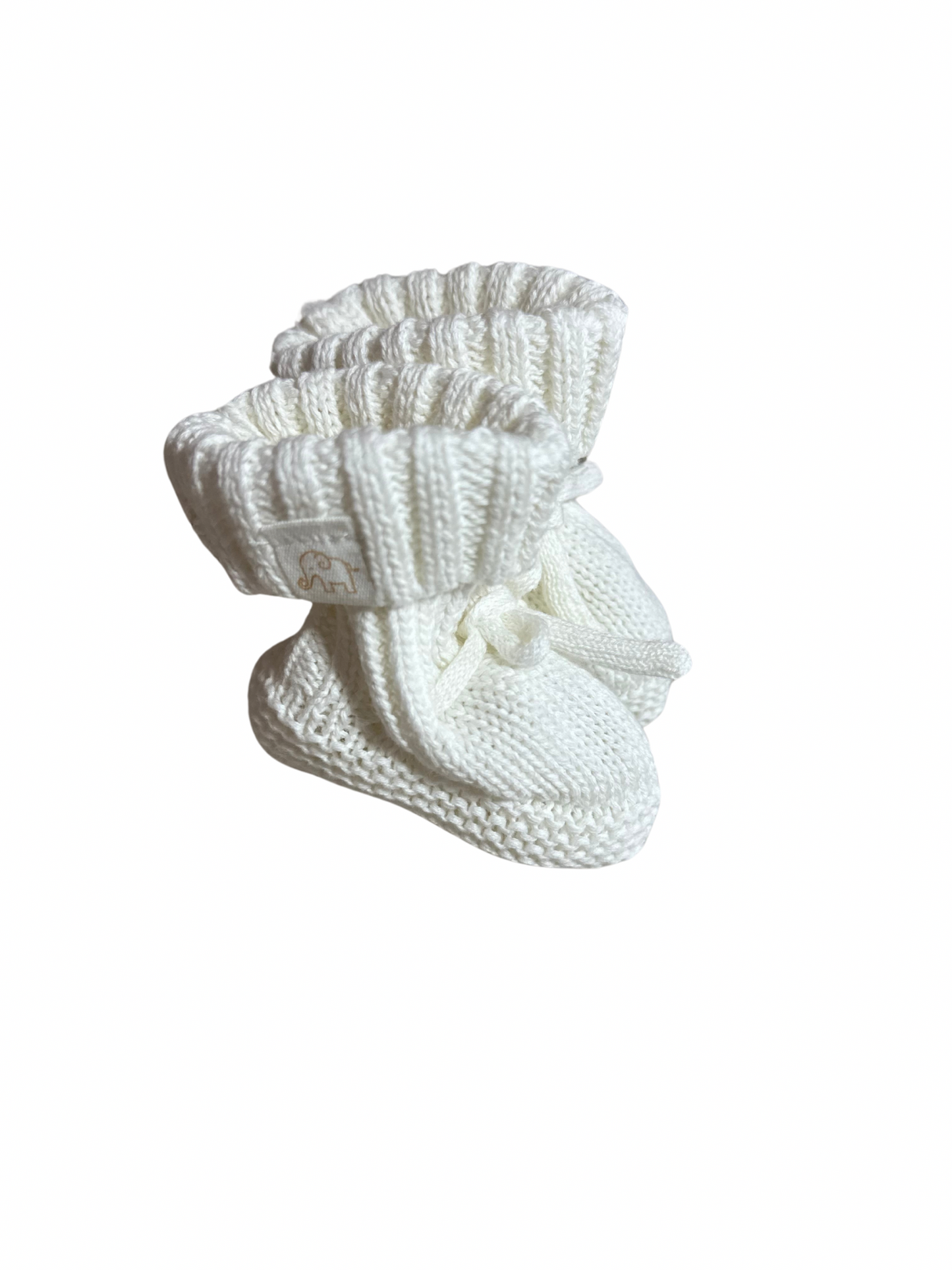 White Knitted Newborn Baby Booties