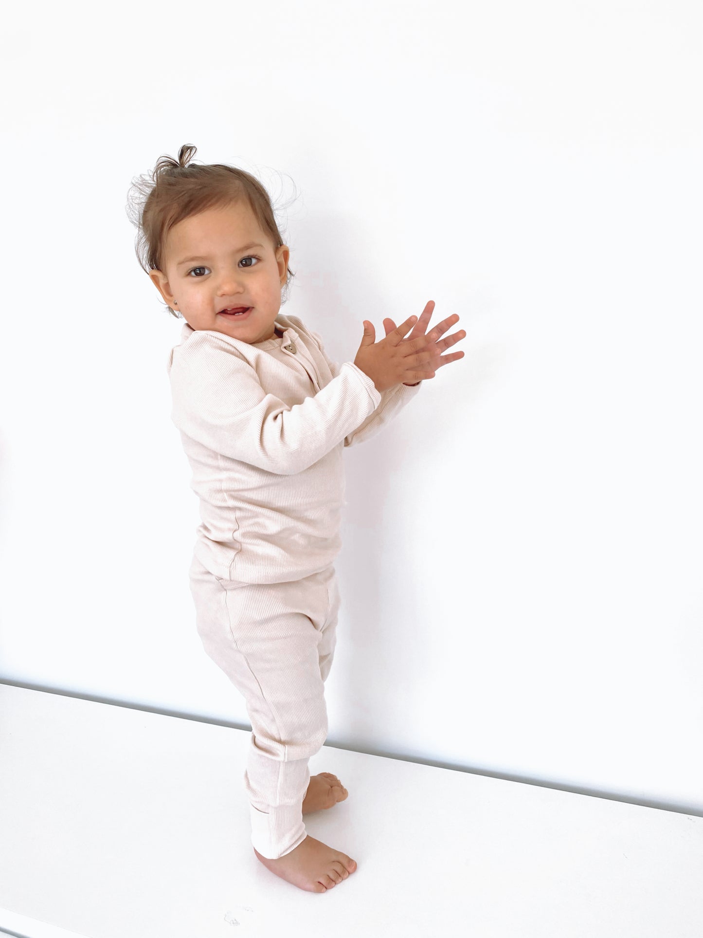 Ribbed Leggings in Creamy Latte